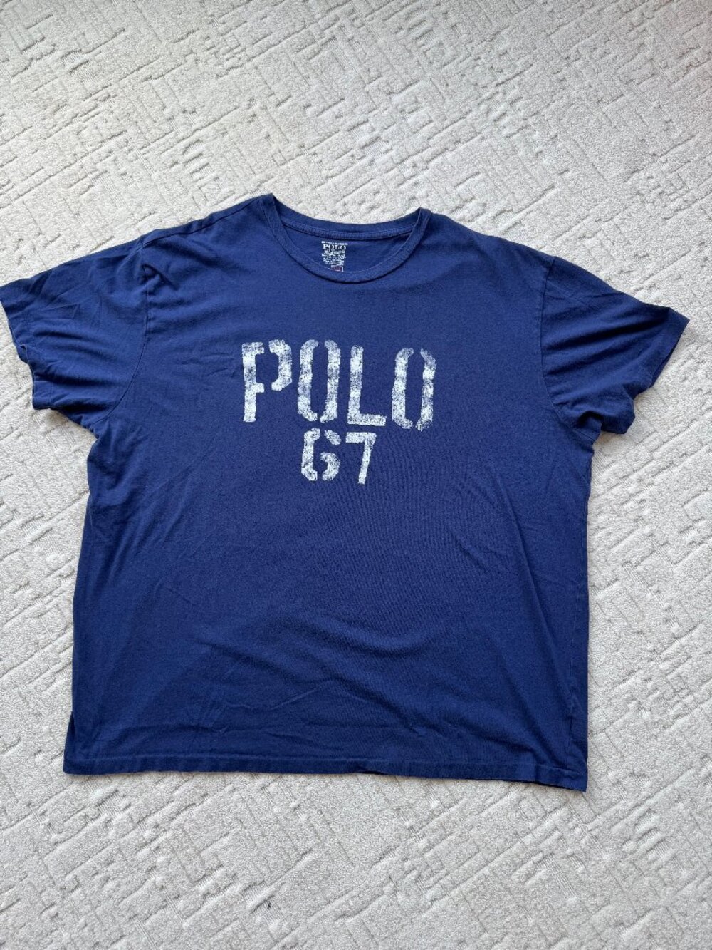 Polo Ralph Lauren Men’s XL Navy POLO 67 Distressed Graphic T-Shirt
